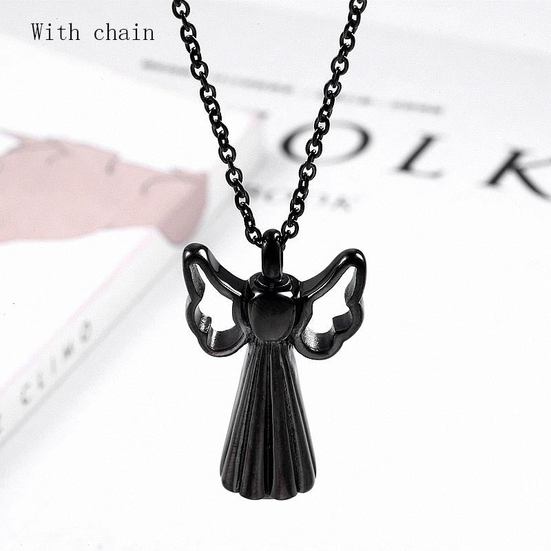Hollow Perfume Bottle Pendant Titanium Steel Necklace