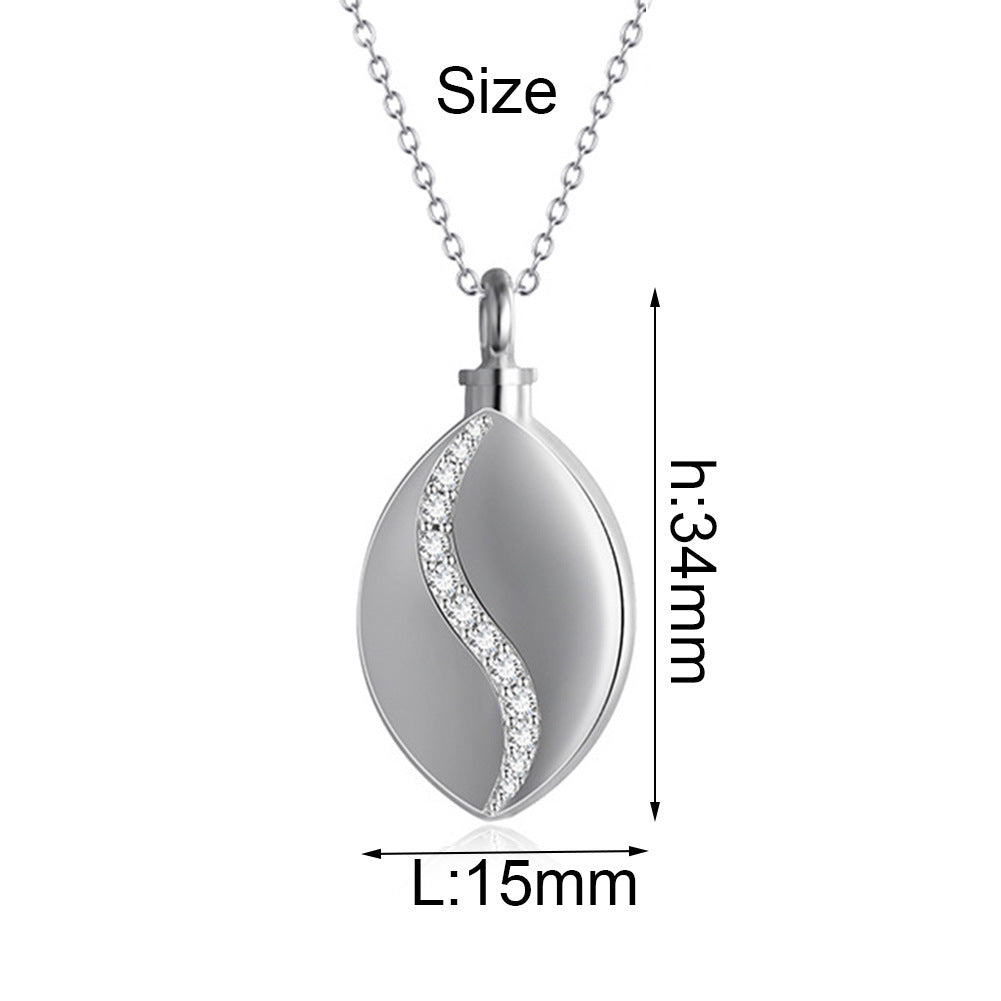 Stainless Steel Minimalistic Water Drops Diamond Perfume Bottle Pendant Necklace