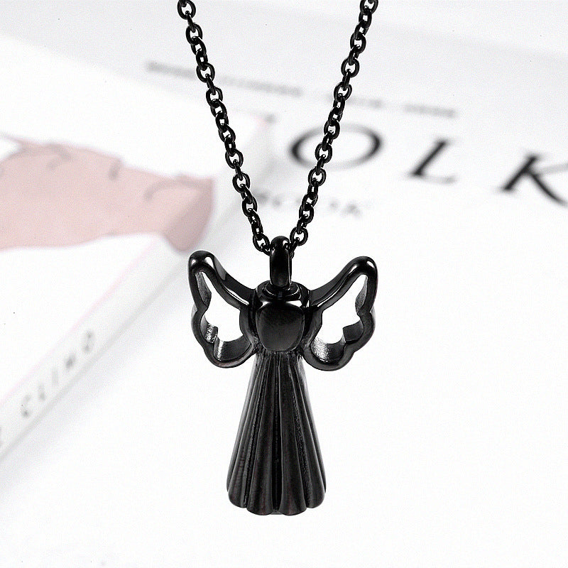 Hollow Perfume Bottle Pendant Titanium Steel Necklace