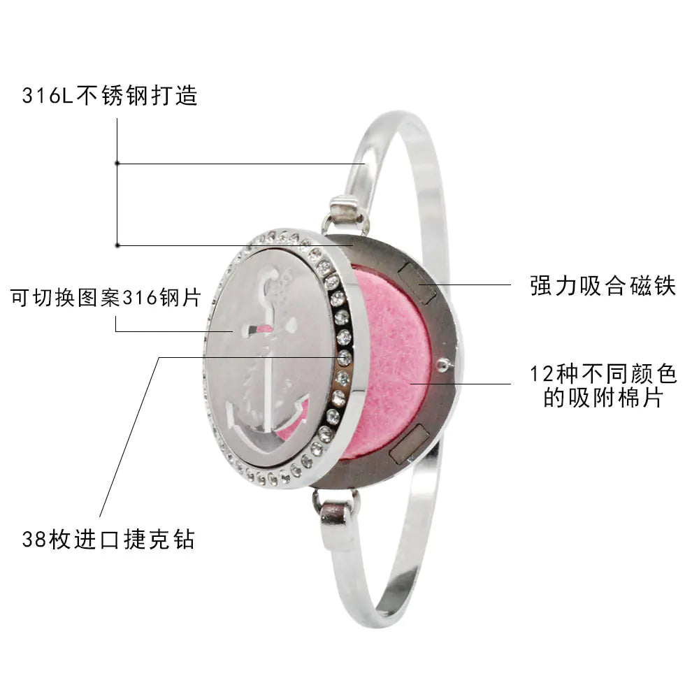 Fashionable Titanium Steel Hollow Perfume Bracelet